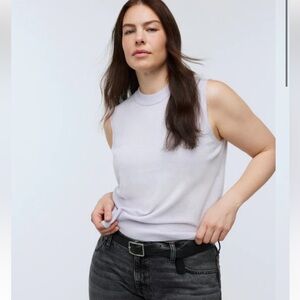 Madewell responsible cashmere crewneck sweater vest in sky blue size xs NWT
